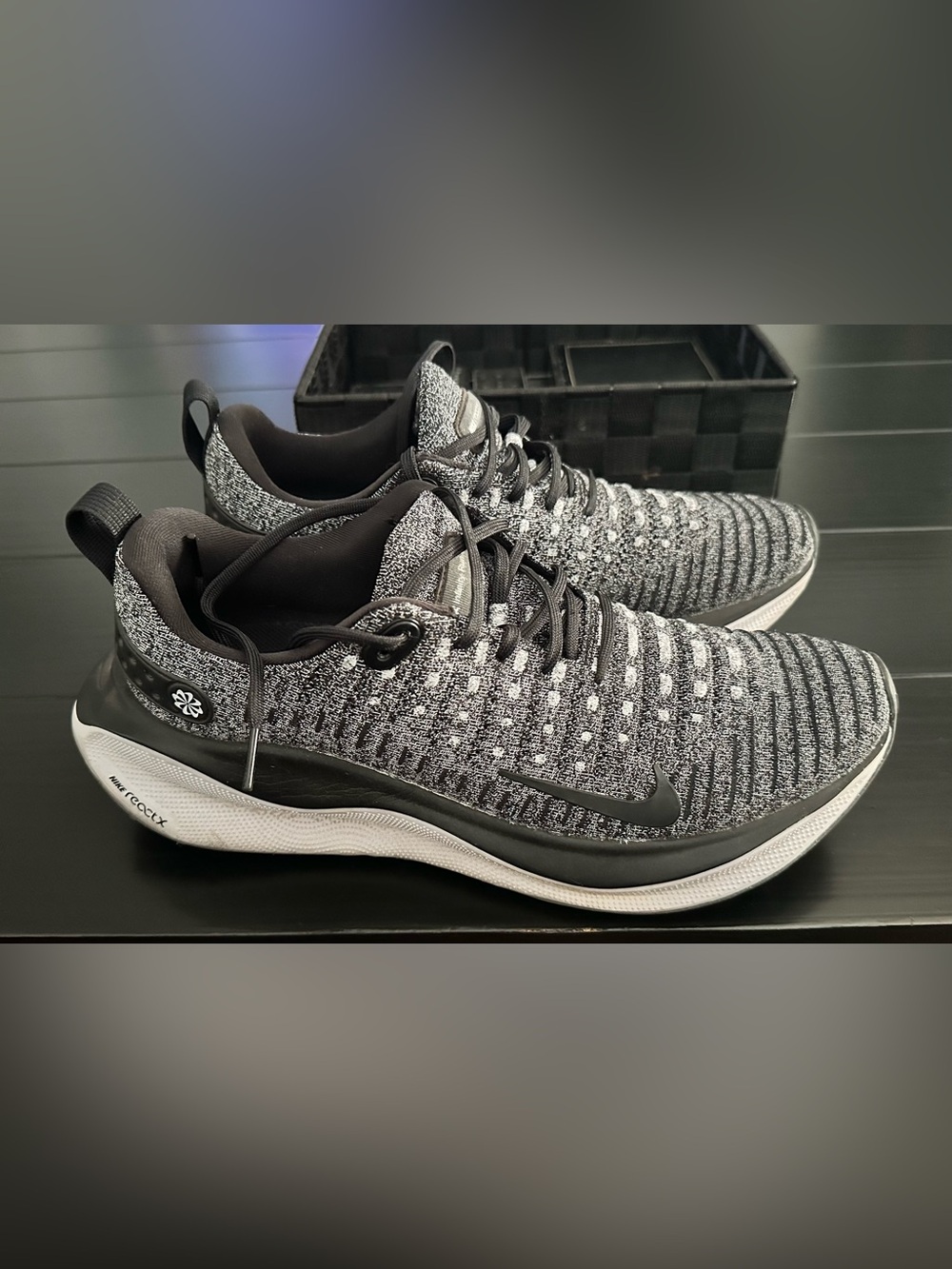 Nike Black and White Flyknit Running Sneakers - Picture 4 of 5